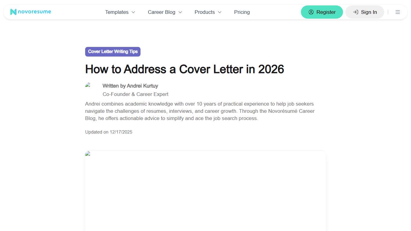 How to Address a Cover Letter in 2026 Novoresume