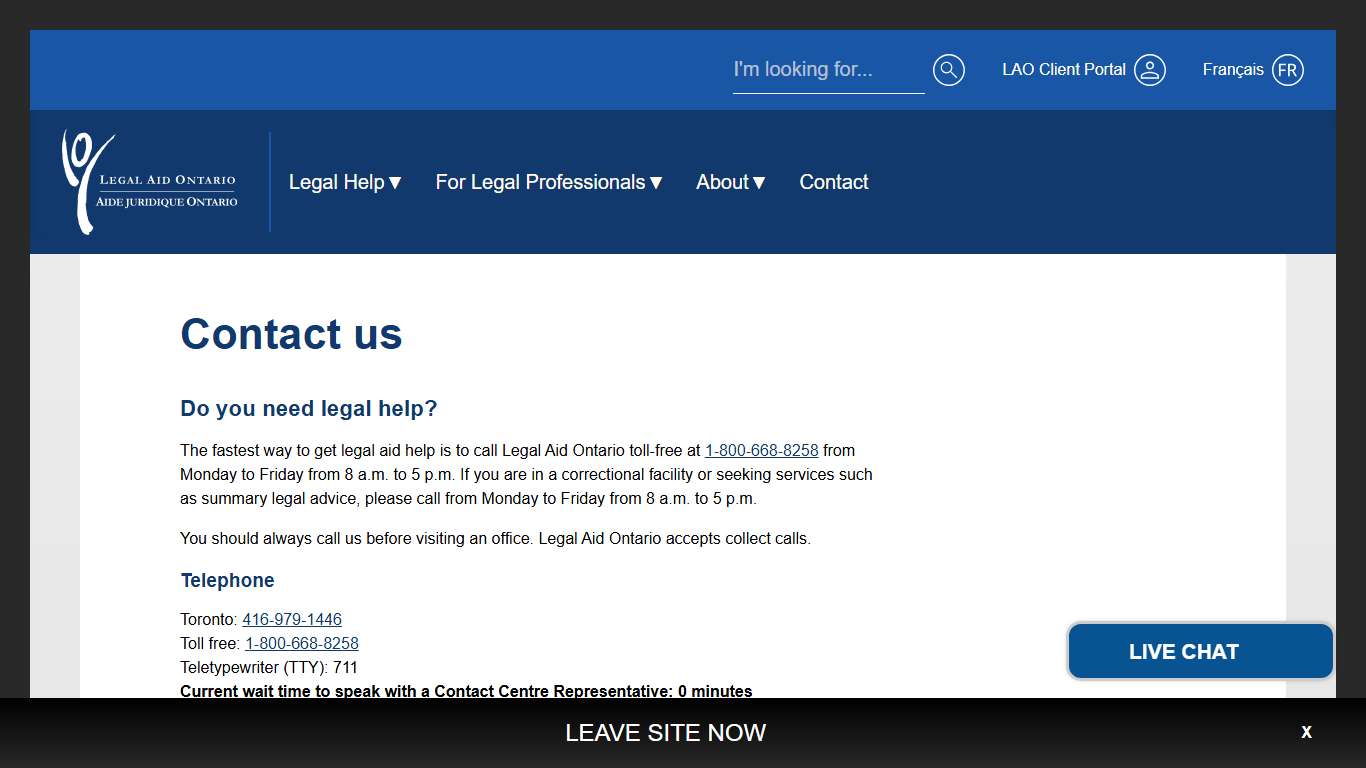 Contact us – Legal Aid Ontario
