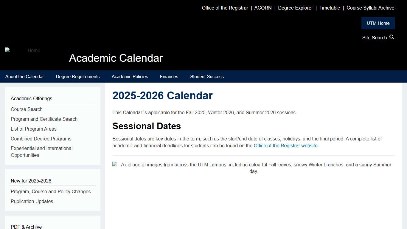 2025-2026 Calendar Academic Calendar