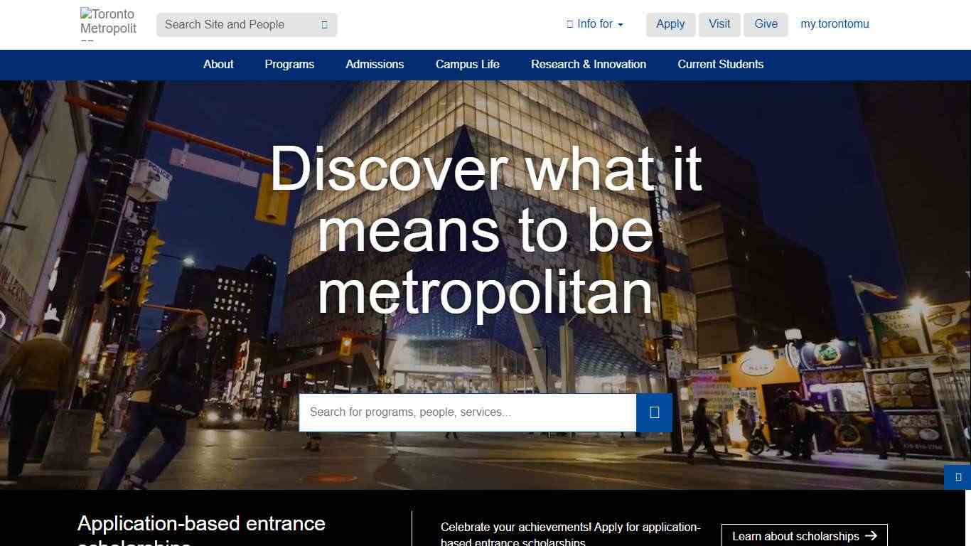 Toronto Metropolitan University Home - Toronto Metropolitan University (TMU)