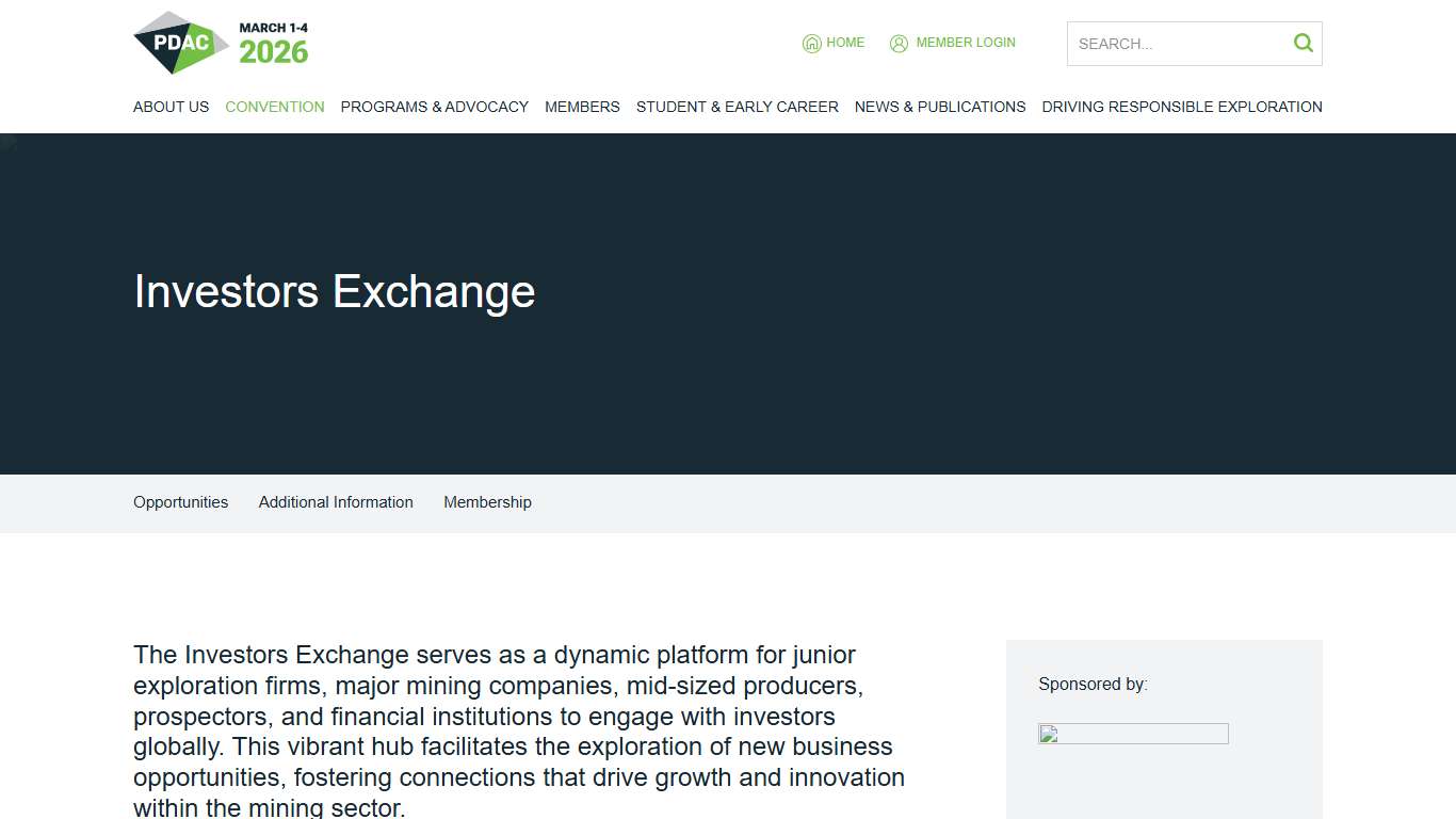 PDAC Investors Exchange - 2026